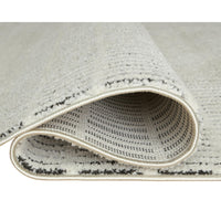 Turo Striped Large Area Rug, 16mm Pile, Ivory and Black Polyester 8x10 - BM355565
