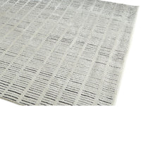 Turo Striped Large Area Rug, 16mm Pile, Ivory and Black Polyester 8x10 - BM355565