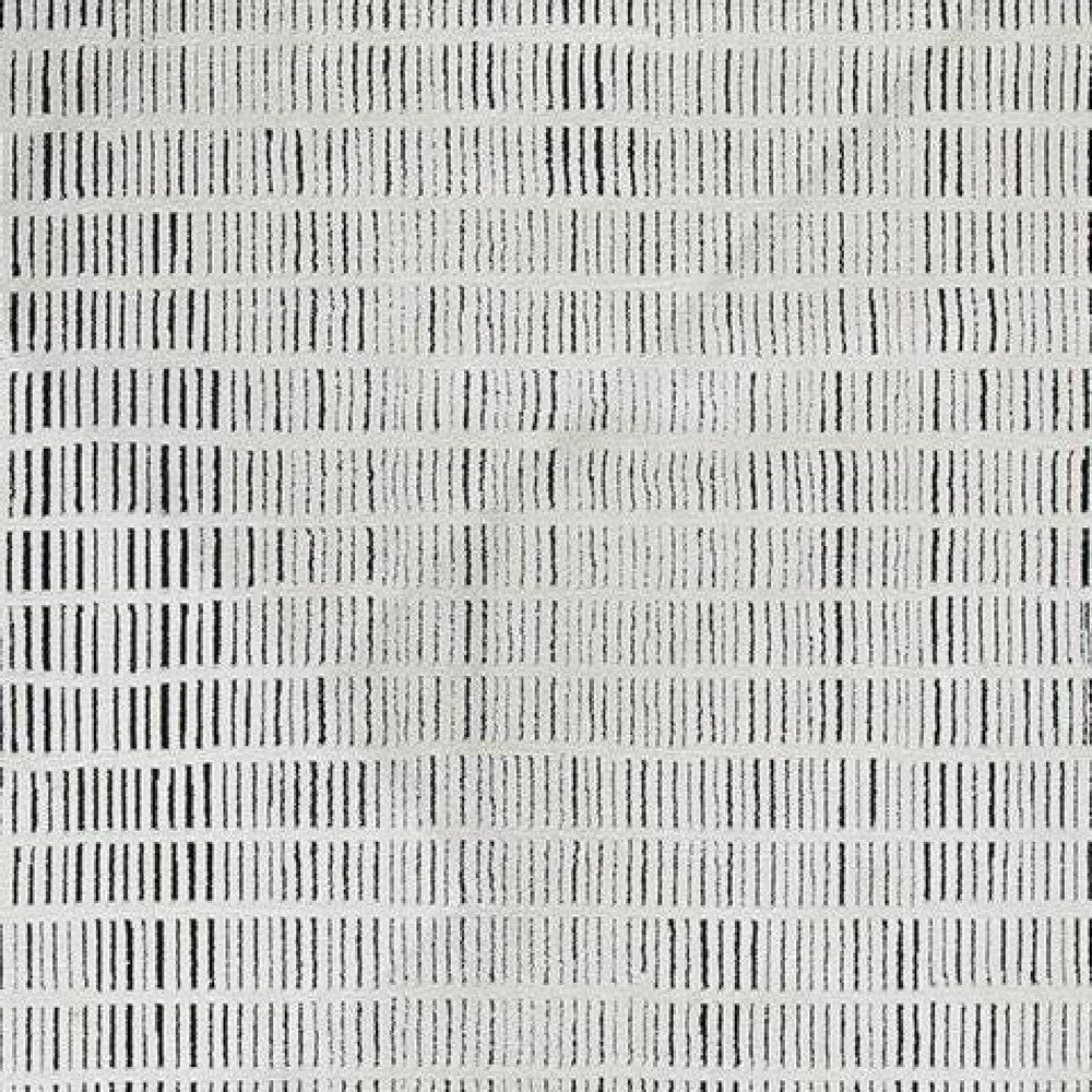 Turo Striped Large Area Rug, 16mm Pile, Ivory and Black Polyester 8x10 - BM355565