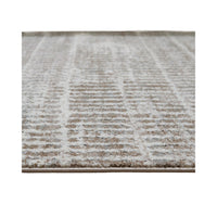 Feri Striped Large Area Rug, Gray and Ivory Polypropylene Polyester 8x10 - BM355566