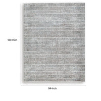 Feri Striped Large Area Rug, Gray and Ivory Polypropylene Polyester 8x10 - BM355566