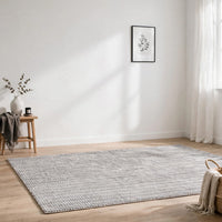 Feri Striped Large Area Rug, Gray and Ivory Polypropylene Polyester 8x10 - BM355566