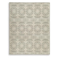 Moca Large Area Rug, Geometric Design, Gray and Ivory Polypropylene 8x10 - BM355567