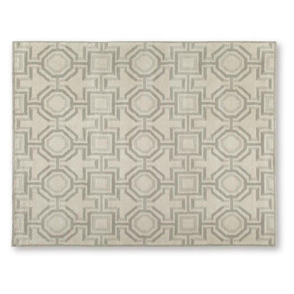 Moca Large Area Rug, Geometric Design, Gray and Ivory Polypropylene 8x10 - BM355567