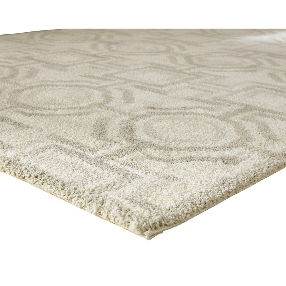 Moca Large Area Rug, Geometric Design, Gray and Ivory Polypropylene 8x10 - BM355567