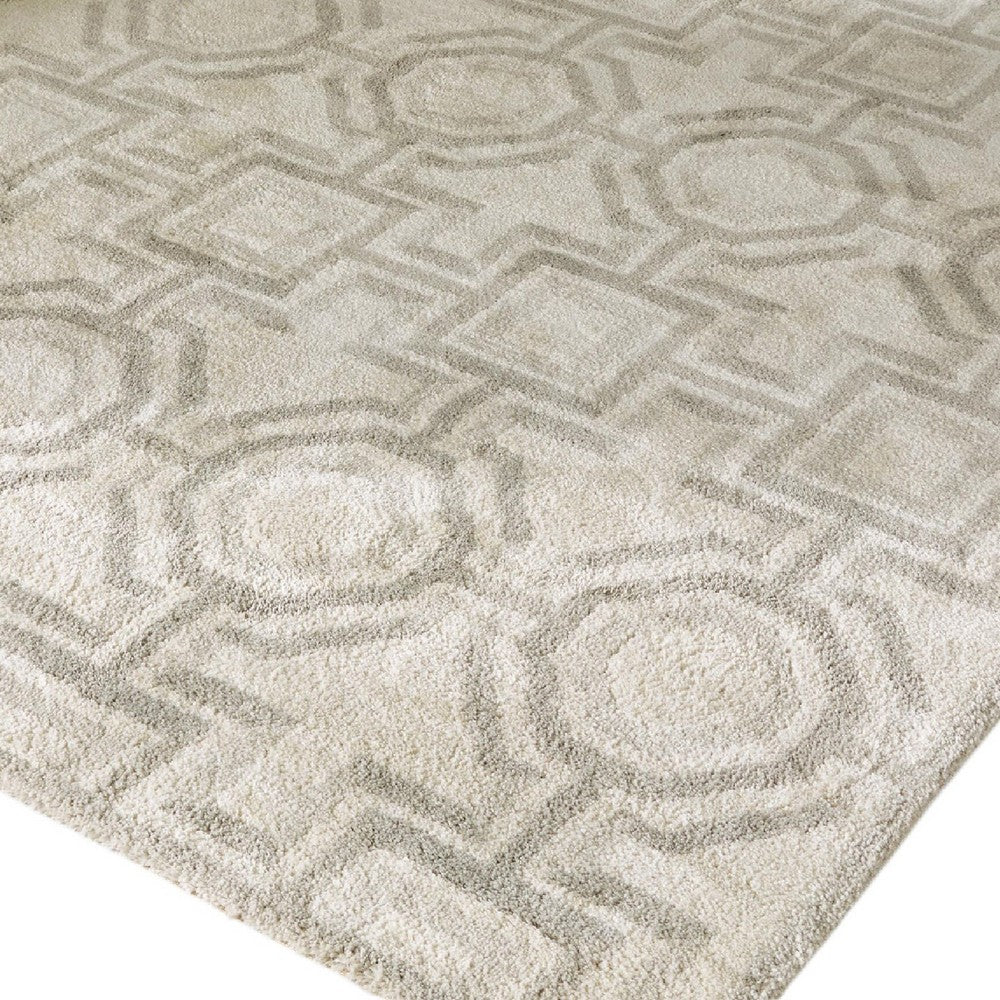 Moca Large Area Rug, Geometric Design, Gray and Ivory Polypropylene 8x10 - BM355567