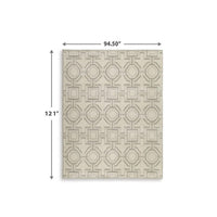Moca Large Area Rug, Geometric Design, Gray and Ivory Polypropylene 8x10 - BM355567