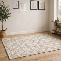 Moca Large Area Rug, Geometric Design, Gray and Ivory Polypropylene 8x10 - BM355567