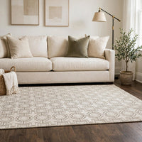 Moca Large Area Rug, Geometric Design, Gray and Ivory Polypropylene 8x10 - BM355567