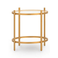 Pera 3pc Coffee Table and 2 End Table Set, Glass Top, Gold Steel Frame - BM355569