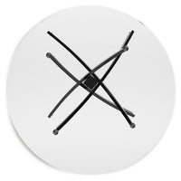 Pheri Dining Table, Round Glass Top, Intricate Legs, Dark Gray 42 Inch - BM355571