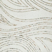 Delma 5x7 Medium Area Rug, Flowing Abstract Pattern, Green and Ivory Wool - BM355572