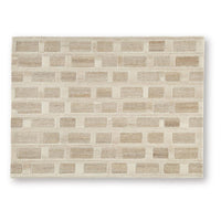 Lisa 5x7 Medium Area Rug, Stripe Pattern, White and Brown Wool Polyester - BM355573