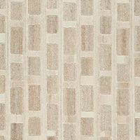Lisa 5x7 Medium Area Rug, Stripe Pattern, White and Brown Wool Polyester - BM355573
