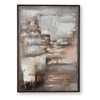 Fore Wall Art, Abstract Painting, Hand Painted Canvas, Tan and Blue 40x56 - BM355575