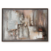 Fore Wall Art, Abstract Painting, Hand Painted Canvas, Tan and Blue 40x56 - BM355575