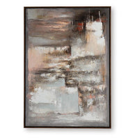 Fore Wall Art, Abstract Painting, Hand Painted Canvas, Tan and Blue 40x56 - BM355575