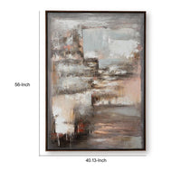 Fore Wall Art, Abstract Painting, Hand Painted Canvas, Tan and Blue 40x56 - BM355575