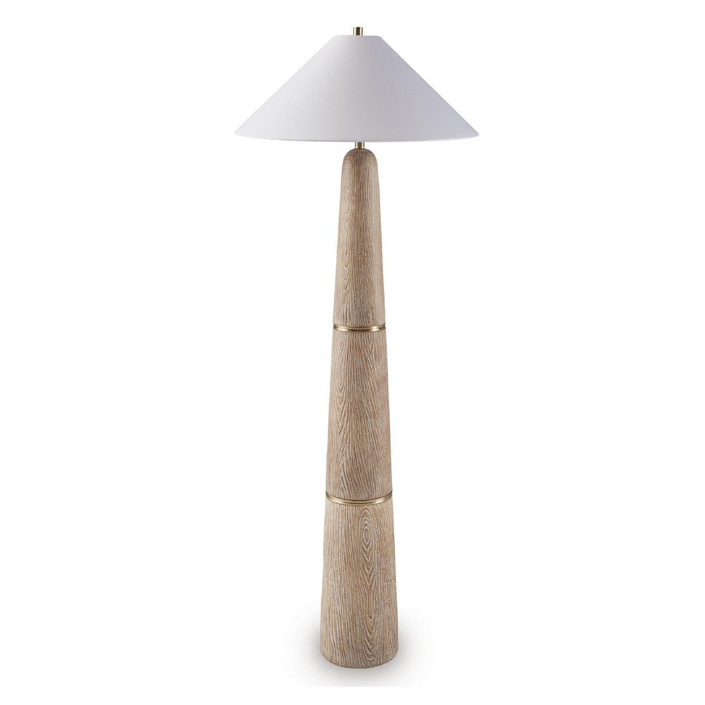 Parl Floor Lamp, Empire Shade, Conical Body, Brown Polyresin 68 Inch - BM355576