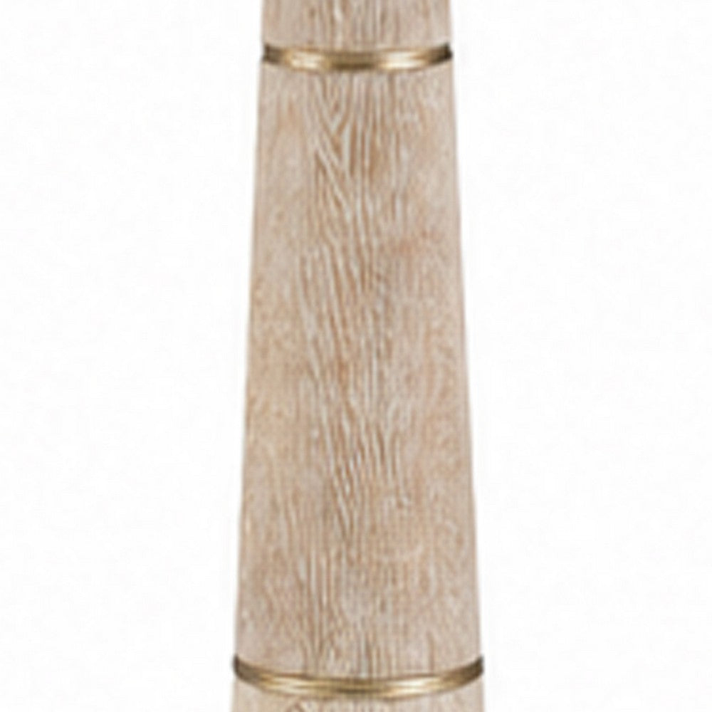 Parl Floor Lamp, Empire Shade, Conical Body, Brown Polyresin 68 Inch - BM355576