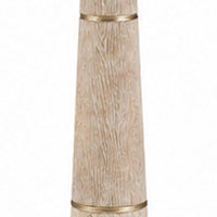 Parl Floor Lamp, Empire Shade, Conical Body, Brown Polyresin 68 Inch - BM355576