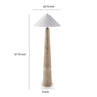 Parl Floor Lamp, Empire Shade, Conical Body, Brown Polyresin 68 Inch - BM355576