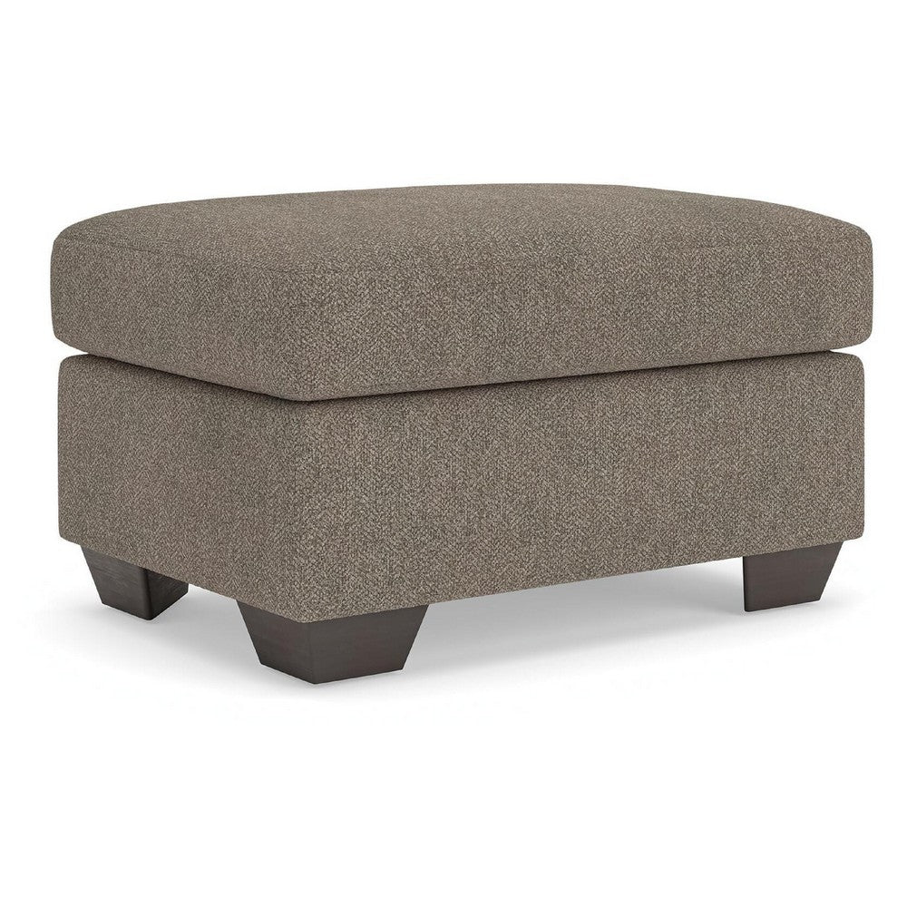 Teu Accent Ottoman, Poly Fiber Foam Seat, Suede Brown Polyester, 34 Inch - BM355578