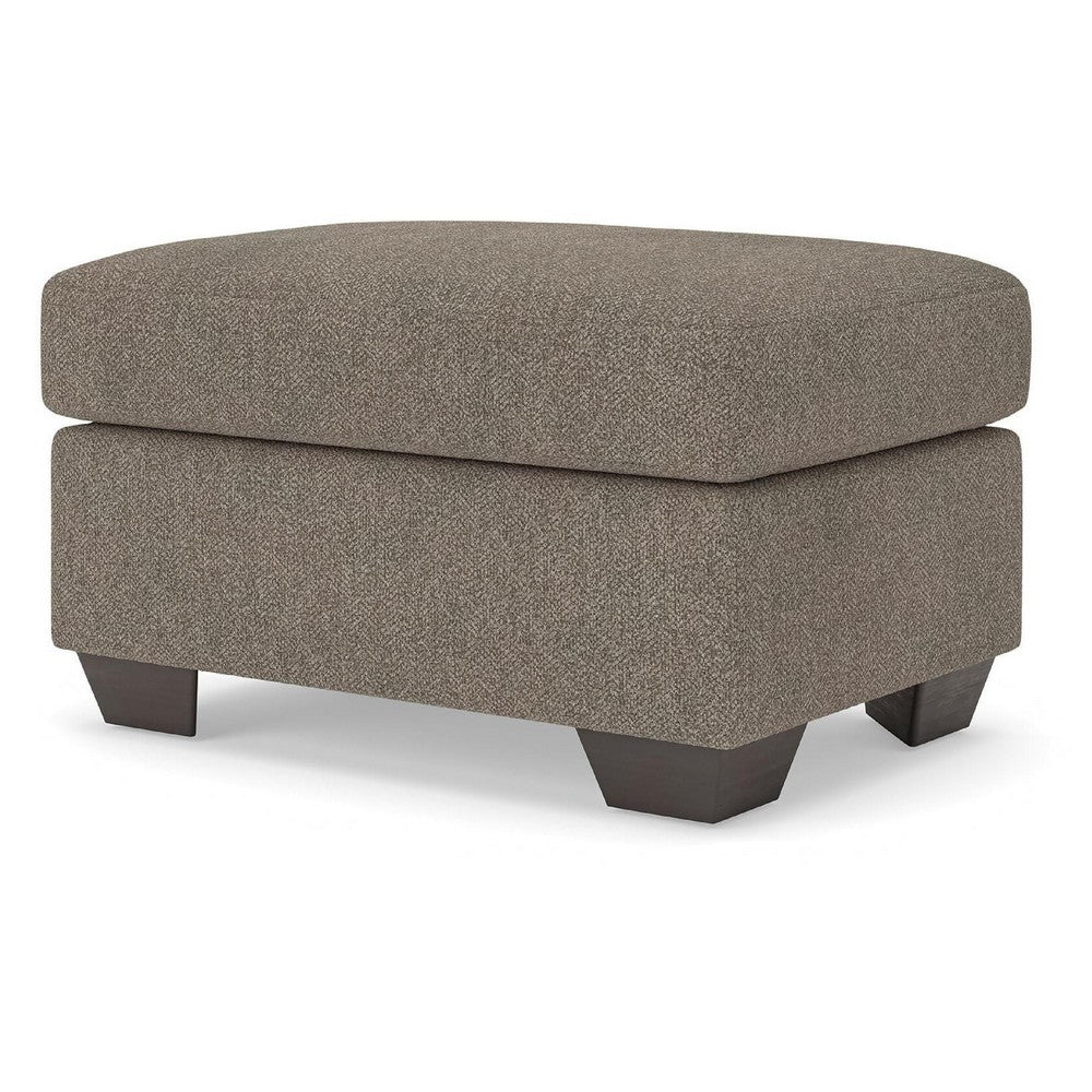 Teu Accent Ottoman, Poly Fiber Foam Seat, Suede Brown Polyester, 34 Inch - BM355578