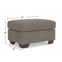 Teu Accent Ottoman, Poly Fiber Foam Seat, Suede Brown Polyester, 34 Inch - BM355578