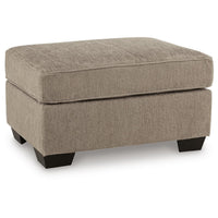 Oly Accent Ottoman, Foam Seat, Mocha Brown Polyester, Black Legs 34 Inch - BM355579