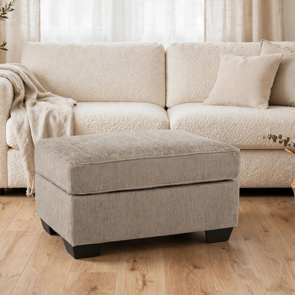Oly Accent Ottoman, Foam Seat, Mocha Brown Polyester, Black Legs 34 Inch - BM355579