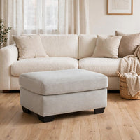 Gesi Accent Ottoman, Boxed Seat, Foam Fill Smoke Gray Corduroy 34 Inch - BM355583