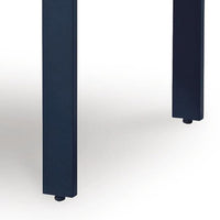 Eina Outdoor Square End Table, Wood-Look Brown HDPE, Blue Aluminum 24 Inch-BM355596