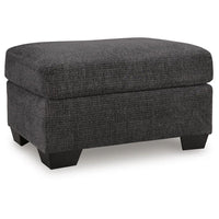 Lorry Accent Ottoman, Foam Seat Cushion, Textured Black Polyester 34 Inch - BM355598