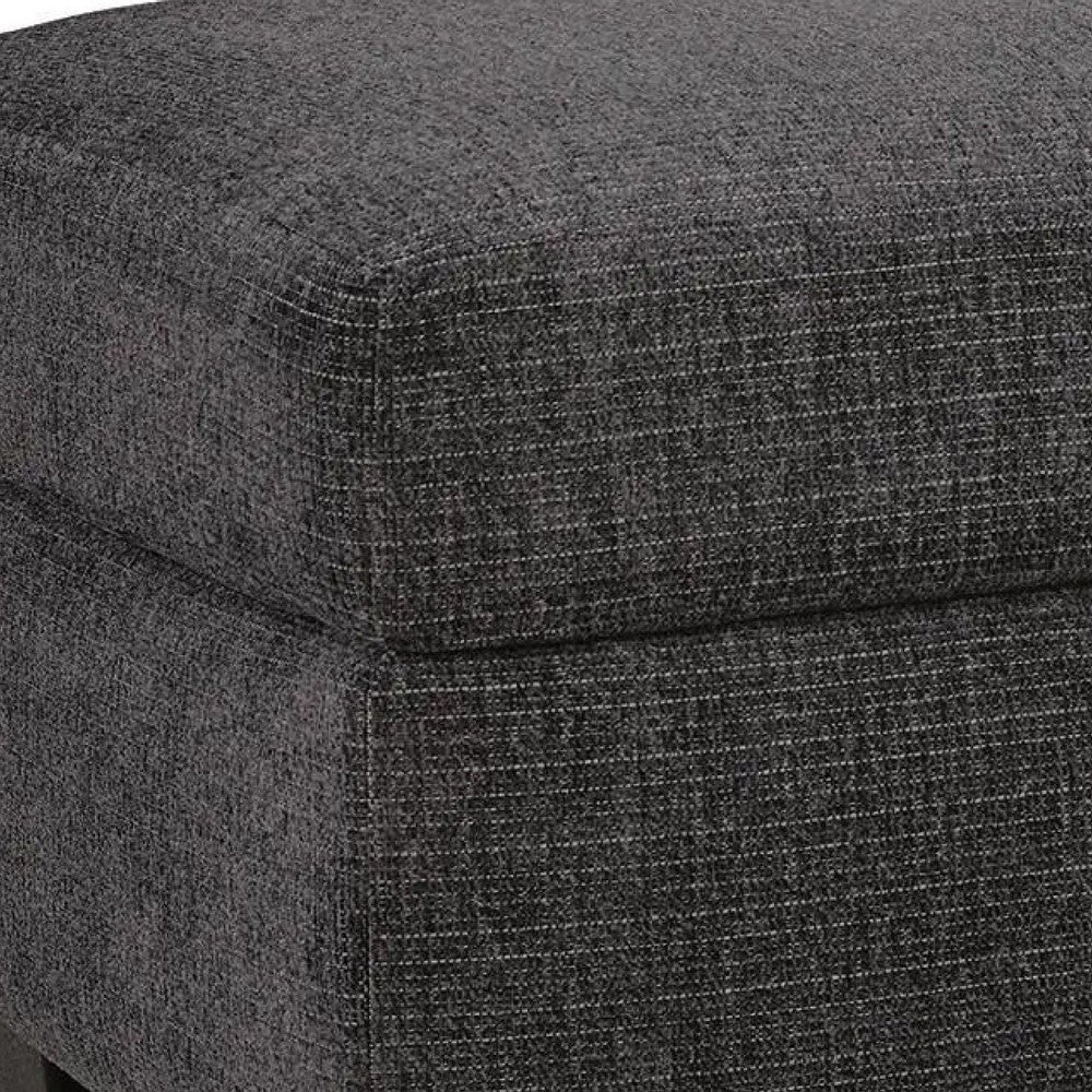 Lorry Accent Ottoman, Foam Seat Cushion, Textured Black Polyester 34 Inch - BM355598