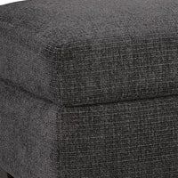 Lorry Accent Ottoman, Foam Seat Cushion, Textured Black Polyester 34 Inch - BM355598