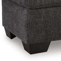 Lorry Accent Ottoman, Foam Seat Cushion, Textured Black Polyester 34 Inch - BM355598