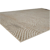 Bina 5x7 Medium Area Rug, Trellis Pattern, Beige, Brown Polyester