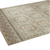 Baku 5x7 Medium Area Rug, Medallion Motif, Ivory Polypropylene Polyester