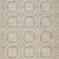 Baku 5x7 Medium Area Rug, Medallion Motif, Ivory Polypropylene Polyester