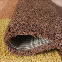 Mona 5x7 Geometric Medium Area Rug w Shag, 30mm Pile, Pink, Brown