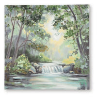 Naya Wall Art Painting, Tranquil Nature Landscape, Handpainted Green 36x36