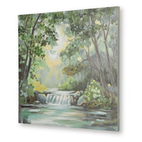 Naya Wall Art Painting, Tranquil Nature Landscape, Handpainted Green 36x36