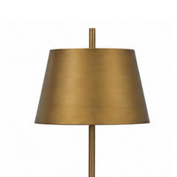 Feya Table Lamp, White Marble Base, Gold Metal Empire Shade, 32 Inch