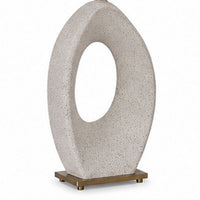 Frya Paper Table Lamp, Cream Speckled Geometric Base, Drum Shade, 28 Inch