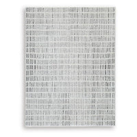Turo Striped Medium Area Rug, 16mm Pile, Ivory and Black Polyester 5x7
