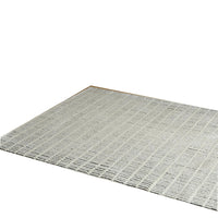 Turo Striped Medium Area Rug, 16mm Pile, Ivory and Black Polyester 5x7
