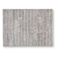 Feri Striped Medium Area Rug, Gray and Ivory Polypropylene Polyester 5x7