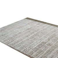 Feri Striped Medium Area Rug, Gray and Ivory Polypropylene Polyester 5x7