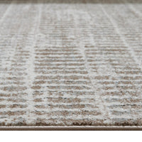 Feri Striped Medium Area Rug, Gray and Ivory Polypropylene Polyester 5x7